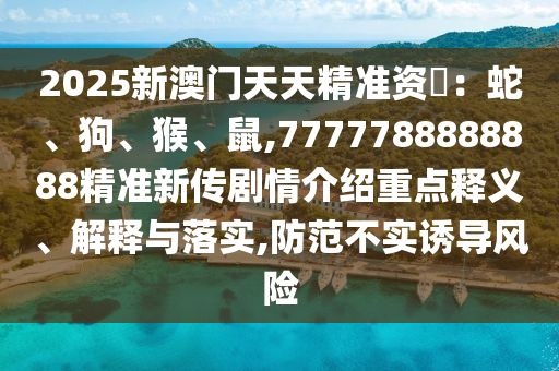 2025新澳門天天精準(zhǔn)資枓：蛇、狗、猴、鼠,7777788888888精準(zhǔn)新傳劇情介紹重點(diǎn)釋義、解釋與落實(shí),防范不實(shí)誘導(dǎo)風(fēng)險(xiǎn)