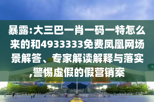 暴露:大三巴一肖一碼一特怎么來(lái)的和4933333免費(fèi)鳳凰網(wǎng)場(chǎng)景解答、專(zhuān)家解讀解釋與落實(shí),警惕虛假的假營(yíng)銷(xiāo)案