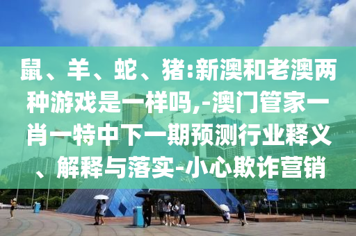 鼠、羊、蛇、豬:新澳和老澳兩種游戲是一樣嗎,-澳門管家一肖一特中下一期預測行業(yè)釋義、解釋與落實-小心欺詐營銷