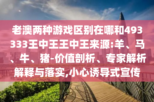 老澳兩種游戲區(qū)別在哪和493333王中王王中王來源:羊、馬、牛、豬-價(jià)值剖析、專家解析解釋與落實(shí),小心誘導(dǎo)式宣傳