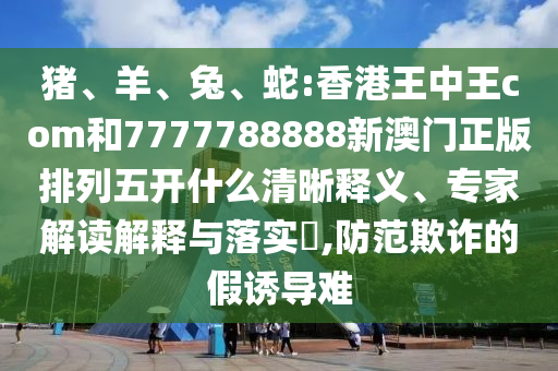 豬、羊、兔、蛇:香港王中王com和7777788888新澳門正版排列五開什么清晰釋義、專家解讀解釋與落實(shí)?,防范欺詐的假誘導(dǎo)難