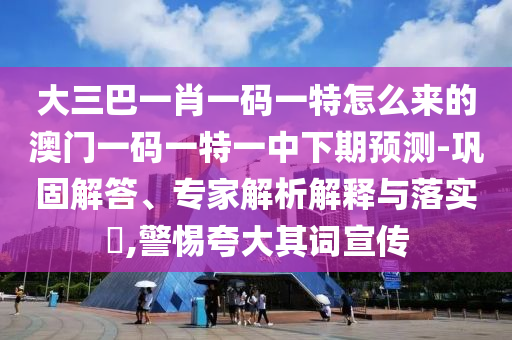 大三巴一肖一碼一特怎么來(lái)的澳門(mén)一碼一特一中下期預(yù)測(cè)-鞏固解答、專(zhuān)家解析解釋與落實(shí)?,警惕夸大其詞宣傳