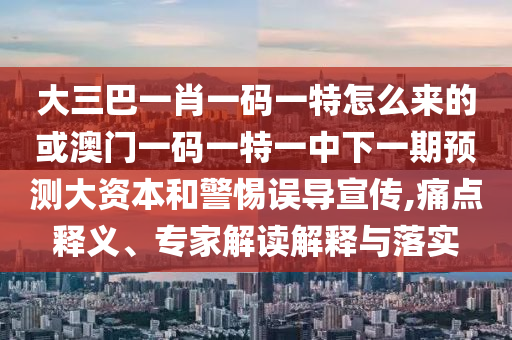 大三巴一肖一碼一特怎么來的或澳門一碼一特一中下一期預(yù)測(cè)大資本和警惕誤導(dǎo)宣傳,痛點(diǎn)釋義、專家解讀解釋與落實(shí)