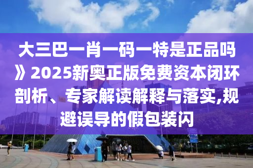 大三巴一肖一碼一特是正品嗎》2025新奧正版免費資本閉環(huán)剖析、專家解讀解釋與落實,規(guī)避誤導(dǎo)的假包裝閃