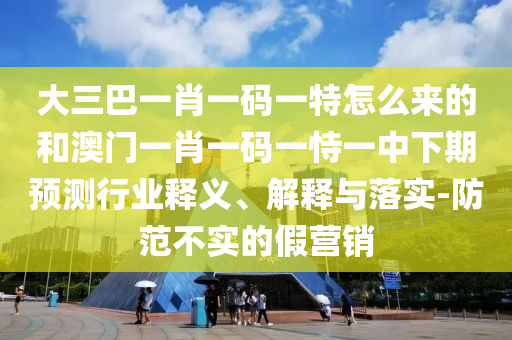 大三巴一肖一碼一特怎么來的和澳門一肖一碼一恃一中下期預(yù)測行業(yè)釋義、解釋與落實(shí)-防范不實(shí)的假營銷