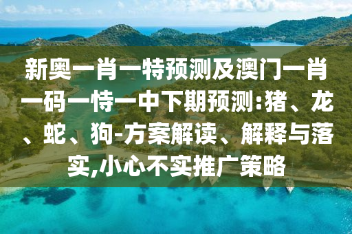 新奧一肖一特預(yù)測及澳門一肖一碼一恃一中下期預(yù)測:豬、龍、蛇、狗-方案解讀、解釋與落實,小心不實推廣策略